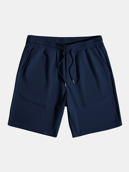 Textured V-Neck Polo & Shorts