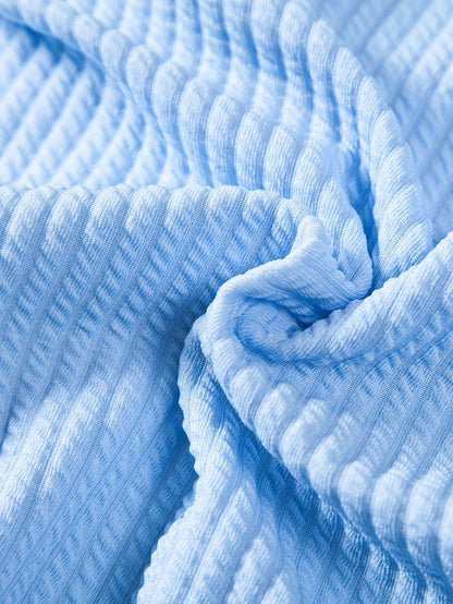 Textured V-Neck Polo & Trousers Set