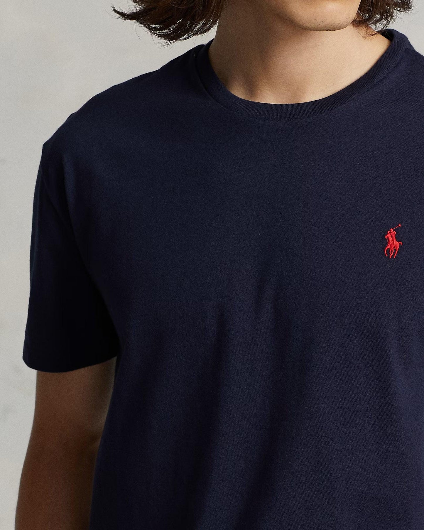 Ralph Lauren Classic Fit Jersey Crewneck Men's Navy Blue T-Shirt