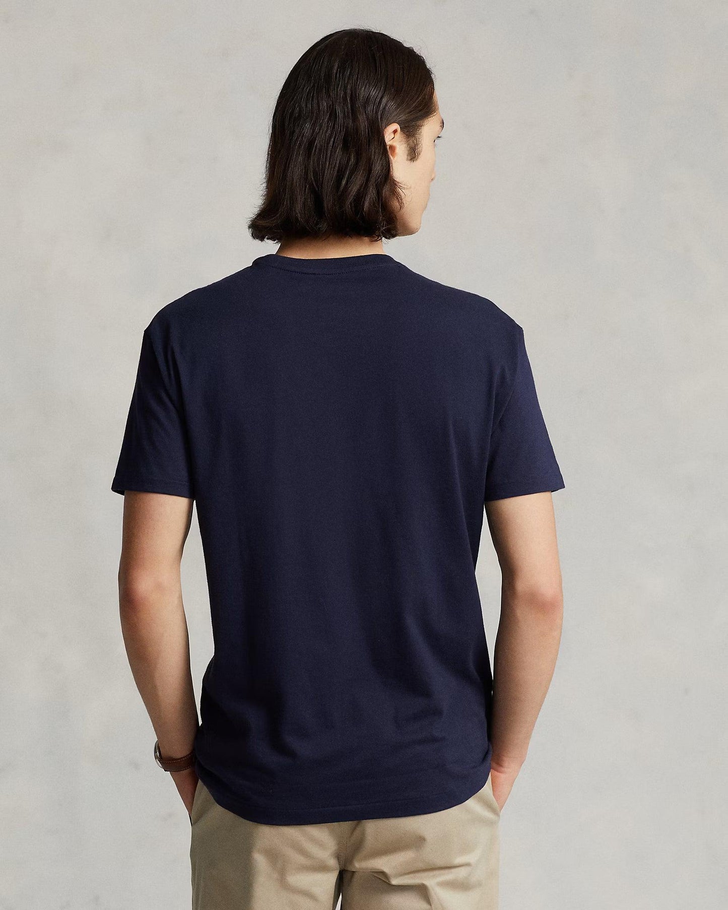 Ralph Lauren Classic Fit Jersey Crewneck Men's Navy Blue T-Shirt