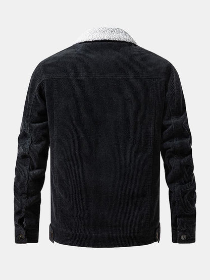 Teddy-Fleece Lined Cotton Corduroy Jacket
