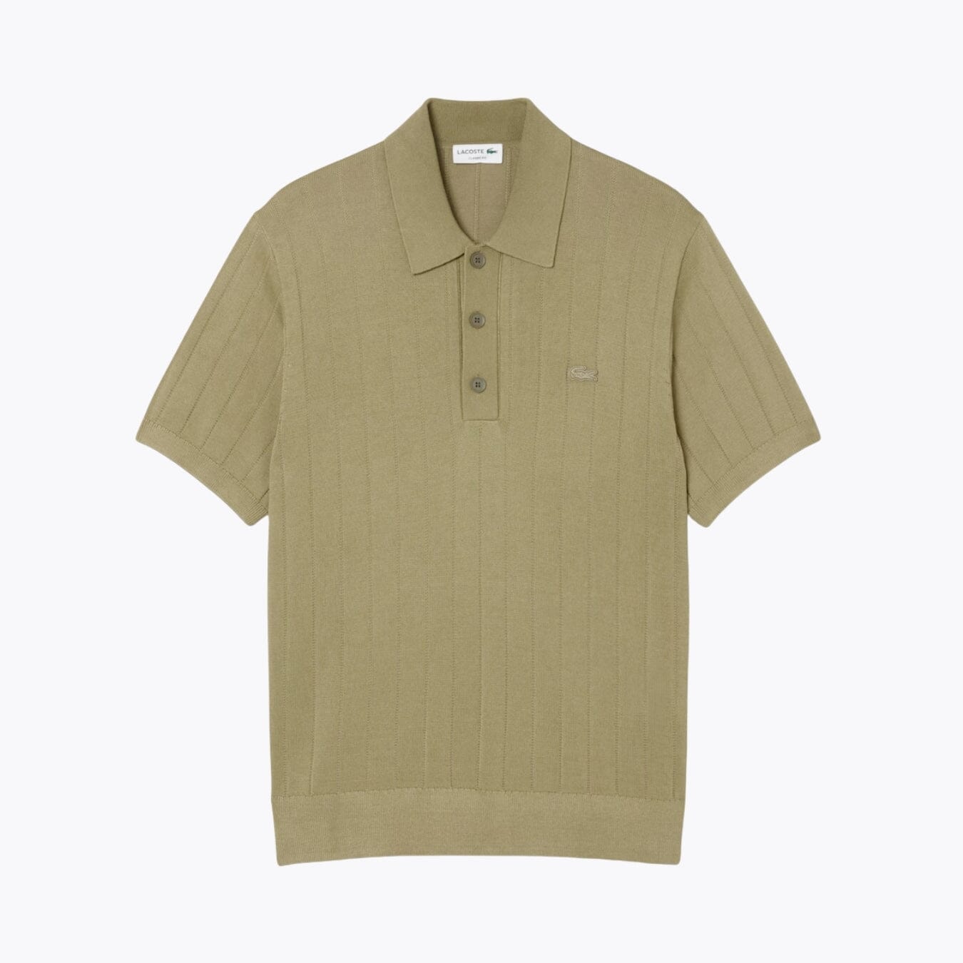 LC - Fluid Ribbed Knit Polo Collar Sweater